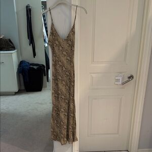 Jonathan Simkhai Beige Snake Print Maxi Dress